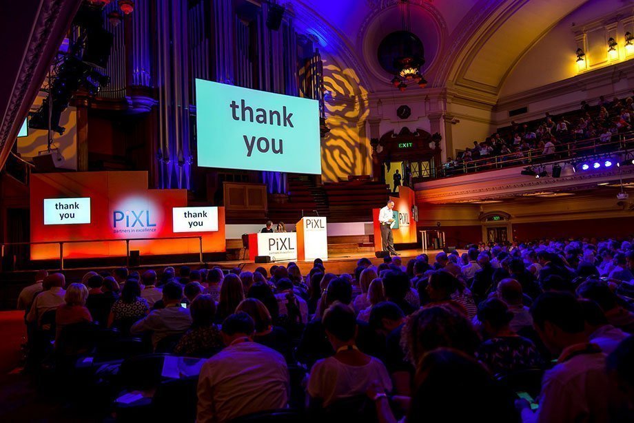 PiXL conference in July 2018 in the Great Hall at a Westminster conference venue