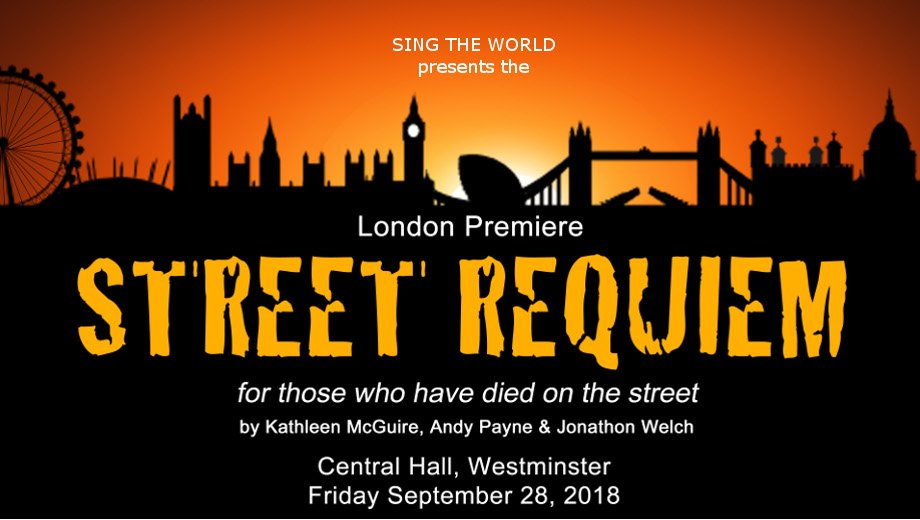 Event poster for street requiem performance at Central Hall Westminster