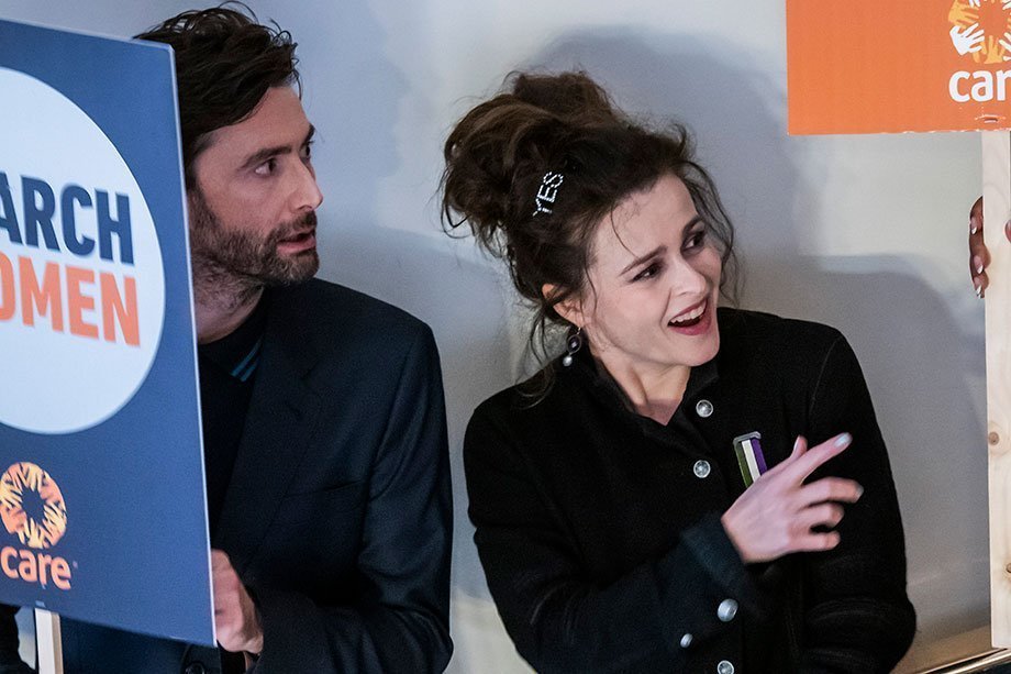 Helena Bonham Carter attending #March4Women event at Helen Pankhurst on stage at the #March4Women event in Central Hall Westminster