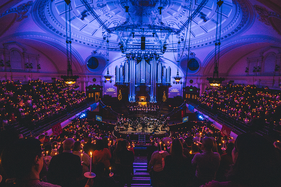 Carols by candlelight in the Great Hall December 2019