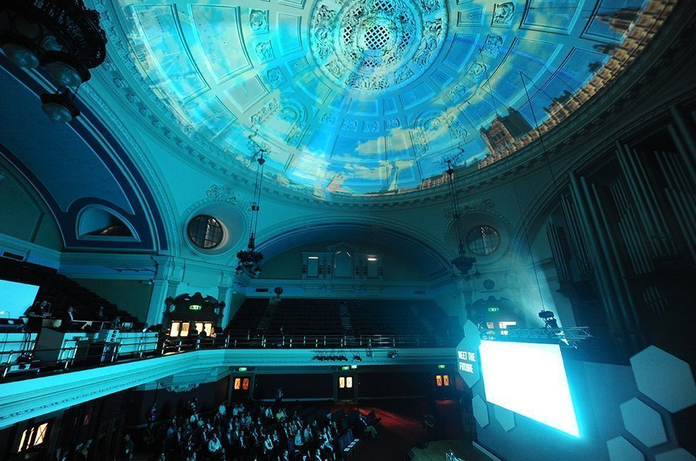 Projection mapping upon the dome of the Great Hall