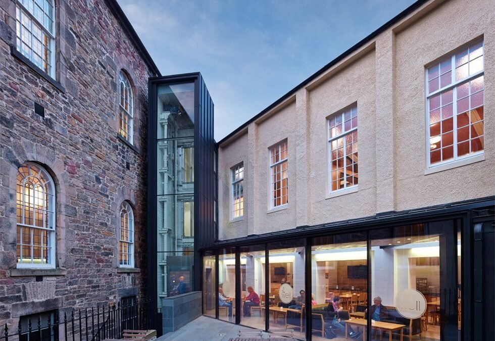 The courtyard space at Nicolson Square Edinburgh, a conference venue Edinburgh city centre